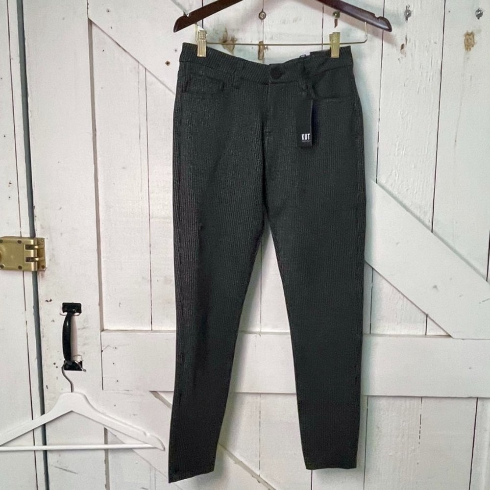 NWT KUT from the Kloth | Donna Ankle Skinny Pant | 4 | Tweed Grey/Black